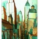 tekening aquarel stad